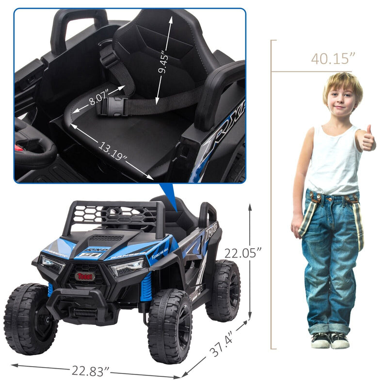 TOBBI 12V Electric Off-Road UTV for Kids - Battery Powered Ride-On Buggy