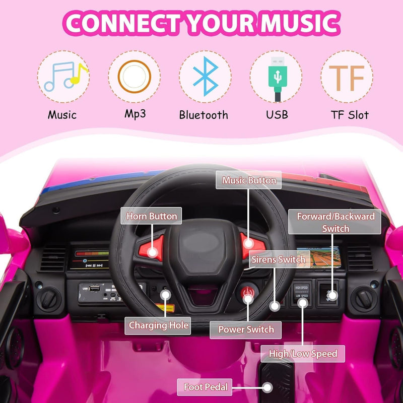 12V Battery-Powered Electric Police SUV Toy Car with Remote Control