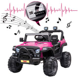 TOBBI 12V Electric Remote Control Kids Ride On Truck in Rose Red