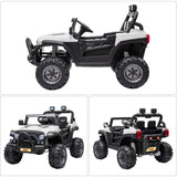 TOBBI 12V Electric Remote Control Kids Ride-On Truck in White