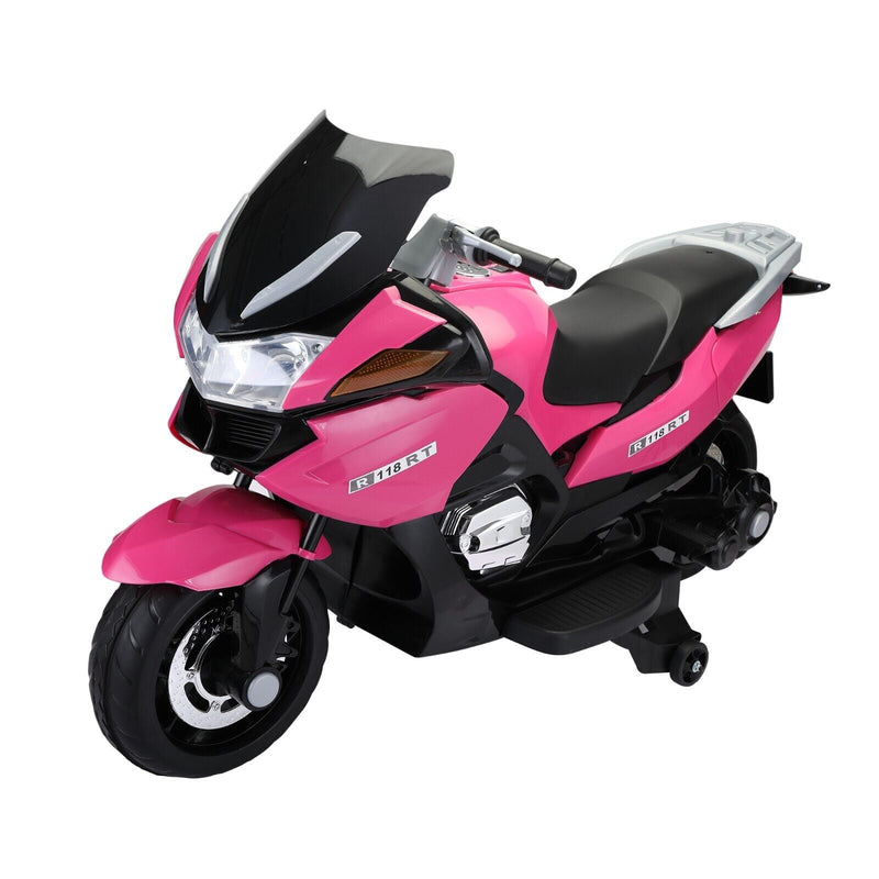 TOBBI 12V Electric Motorcycle Toy for Kids with Training Wheels - Battery Powered Ride-On Fun!