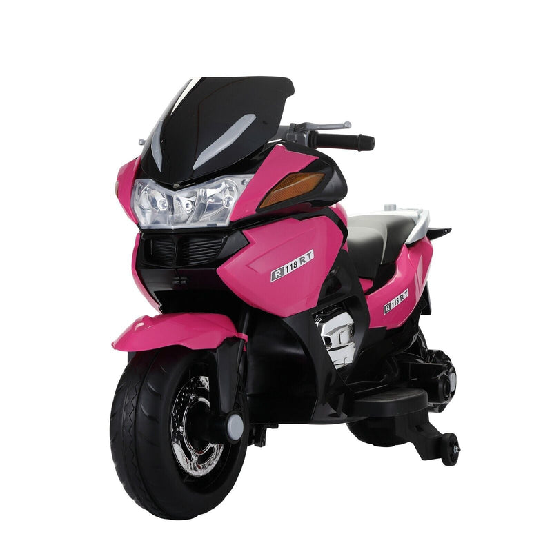 TOBBI 12V Electric Ride-On Motorcycle for Kids with Training Wheels