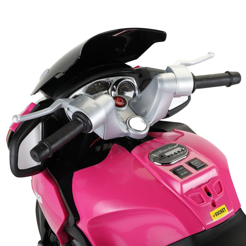 TOBBI 12V Electric Ride-On Motorcycle for Kids with Training Wheels