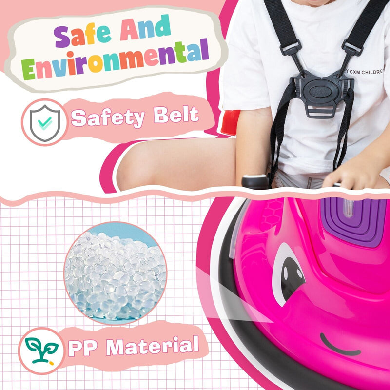 TOBBI Snail Shaped 12v Electric Ride On for Toddlers - Rosy+Light