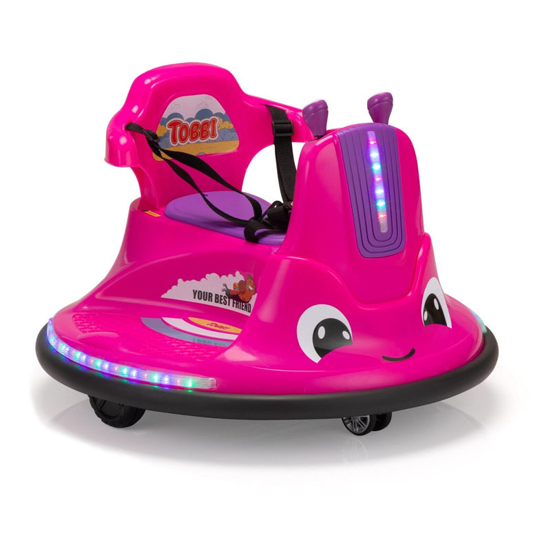 TOBBI 360° Degree Electric Snail Ride-On Toy for Toddlers - 12v Bumper Car in Fun Shape