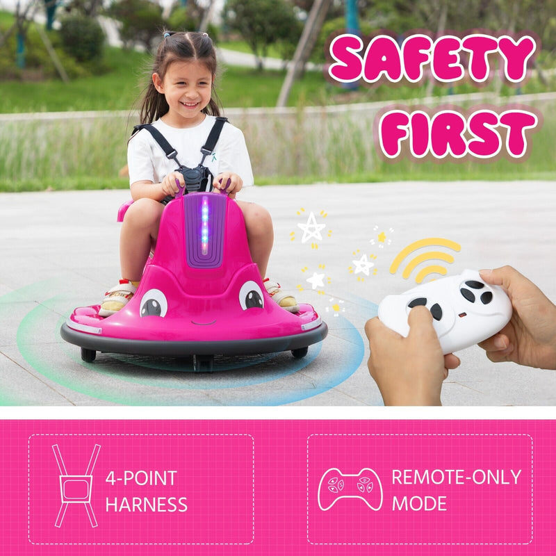 TOBBI 360° Degree Electric Snail Ride-On Toy for Toddlers - 12v Bumper Car in Fun Shape