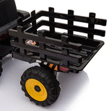 TOBBI 12V Electric Tractor Ride-On Car with Trailer for Kids - Battery Powered Toy Vehicle