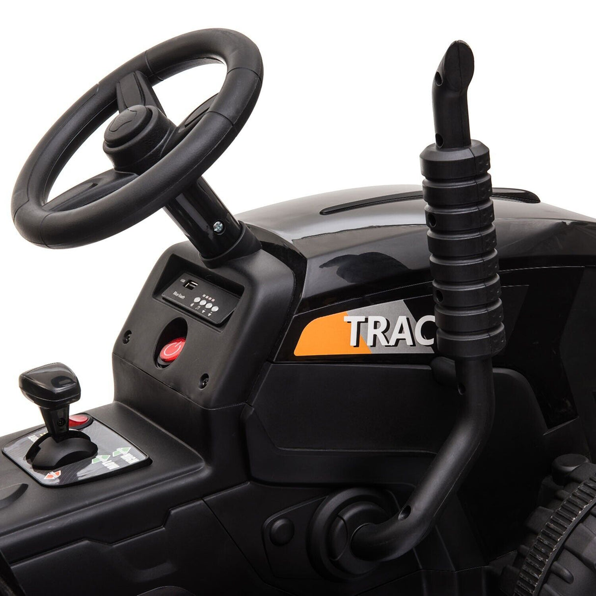 TOBBI 12V Electric Tractor Ride-On Toy with Trailer for Kids - Battery Powered Vehicle