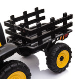 TOBBI 12V Electric Tractor Ride-On Toy Car with Trailer for Kids