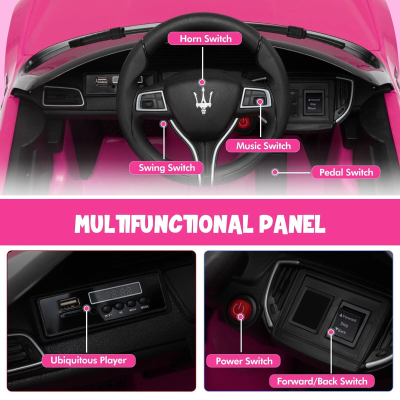 12V Electric Ride-On Car for Kids Licensed Maserati Ghibli with Remote Control