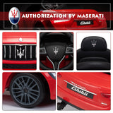 12V Licensed Maserati Ghibli Electric Ride-On Car Toy for Kids Boys and Girls