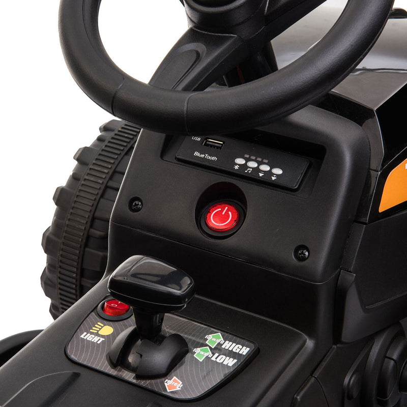 TOBBI 12V Kids Battery-Powered Ride On Tractor Toy in Black (Open Box)