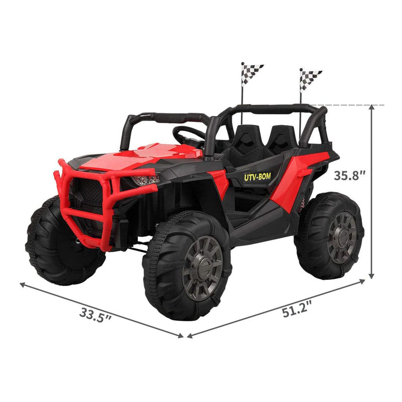 12V Kids Electric Battery-Powered Ride-On SUV Buggy Car with 3 Speed Settings Red