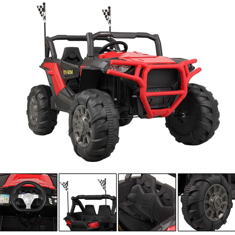 12V Kids Electric Battery-Powered Ride-On SUV Buggy Car with 3 Speed Settings Red