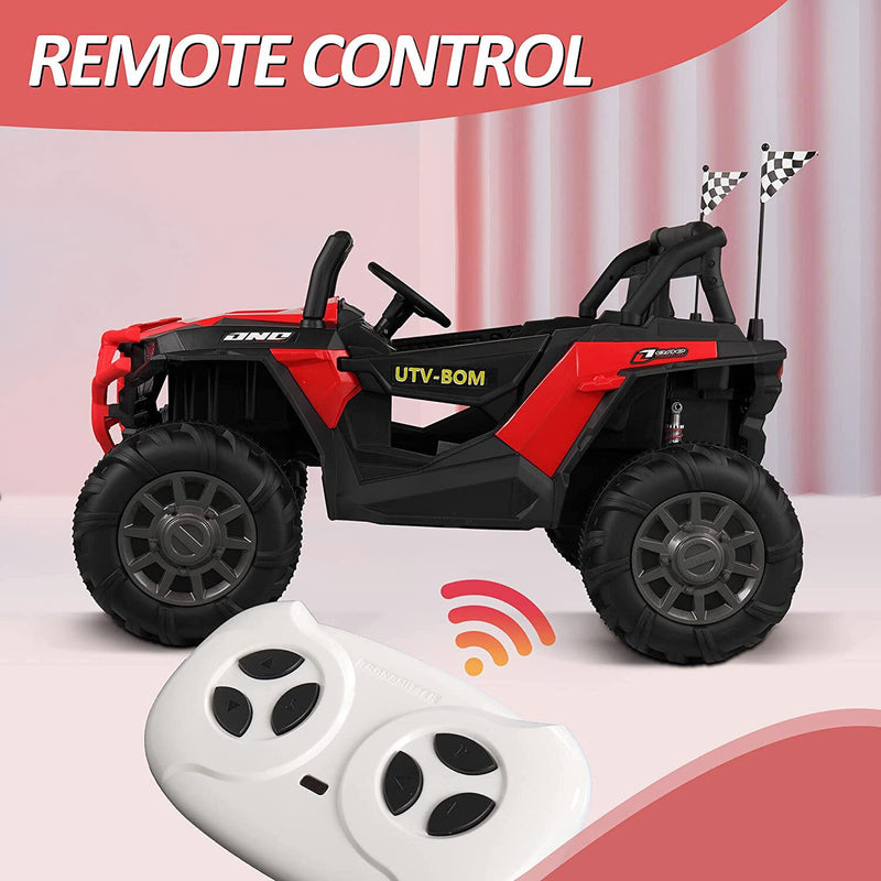 12V Kids Electric Battery-Powered Ride-On SUV Buggy Car with 3 Speed Settings Red