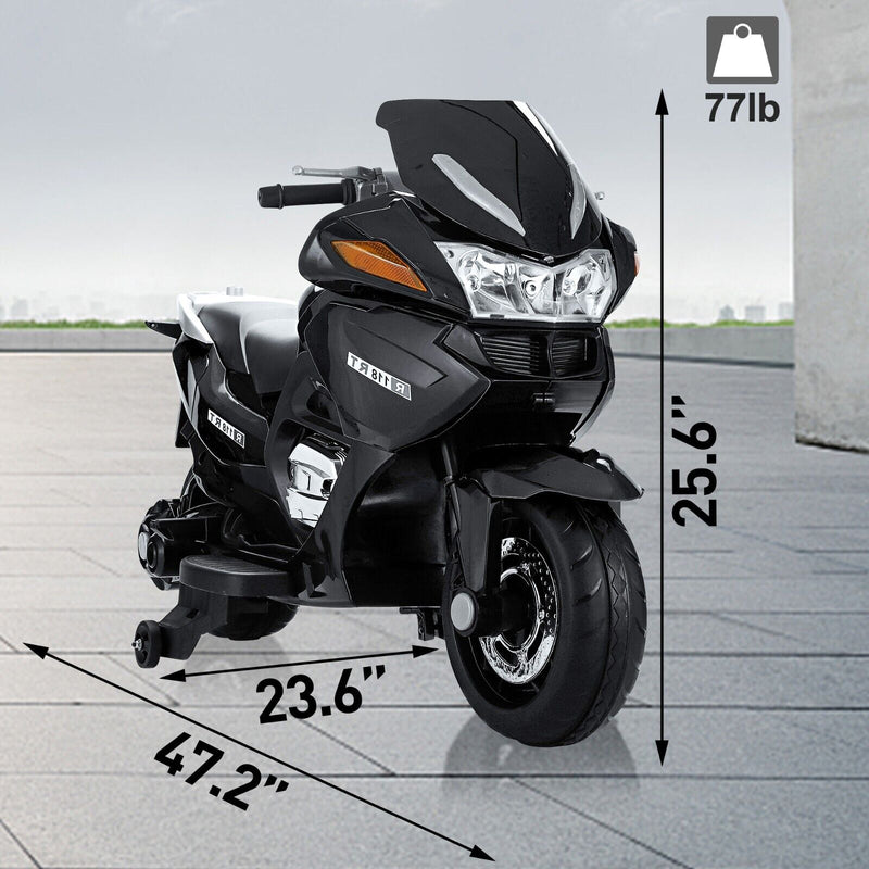 TOBBI 12V Kids Electric Dirt Bike with Training Wheels - Motorbike Ride On Toy