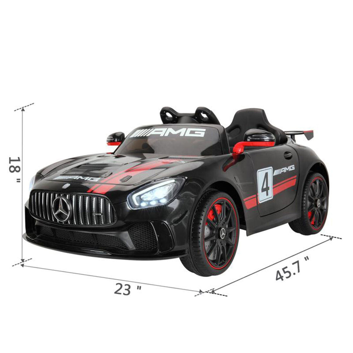TOBBI 12V Kids Electric Mercedes-Benz Car Ride On Toy in Black