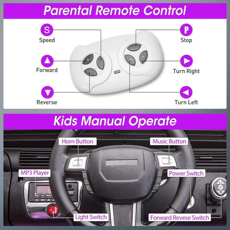 TOBBI 12V Kids Electric Truck with Remote Control, Music, and Horn - Fun Ride-On Car for Children