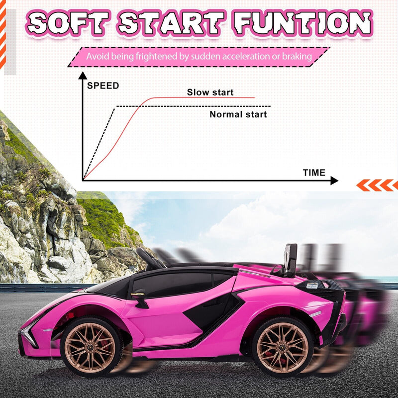 TOBBI 12V Kids Lamborghini SIAN Electric Ride-On Car with Parental Remote Control