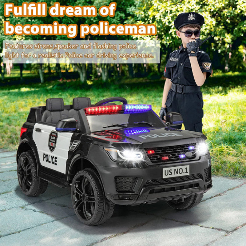 12V Kids Police Ride-On SUV Car with Parental Remote Control