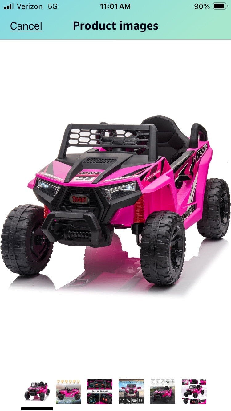 12V Kids Electric Ride-On Car with Rechargeable Battery