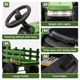TOBBI 12V Kids Ride-On Tractor with Detachable Trailer - Electric Vehicle for Young Farmers