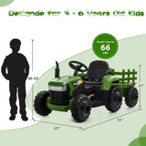 TOBBI 12V Kids Ride-On Tractor with Detachable Trailer - Electric Vehicle for Endless Fun!