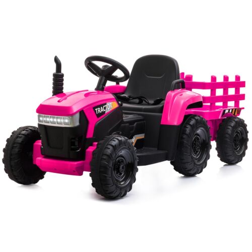 TOBBI 12V Electric Tractor for Kids with Trailer and Dual Motors - Perfect Gift for Young Drivers