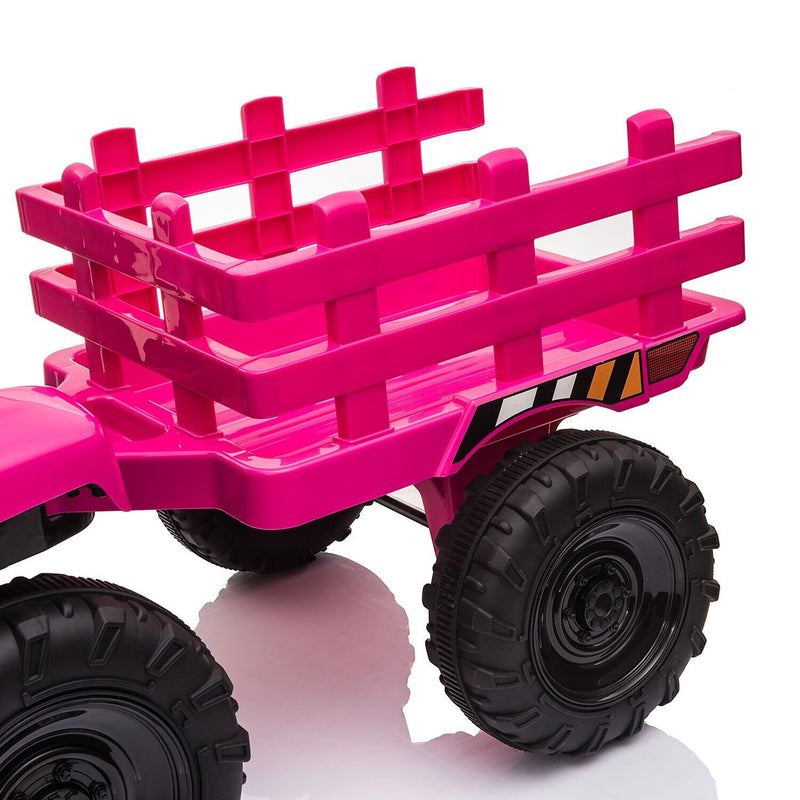 TOBBI 12V Electric Tractor for Kids with Trailer and Dual Motors - Perfect Gift for Young Drivers