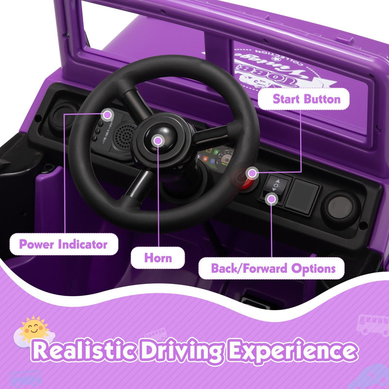 12V Electric Battery-Powered Ride-On Jeep Truck for Kids Ages 3-6