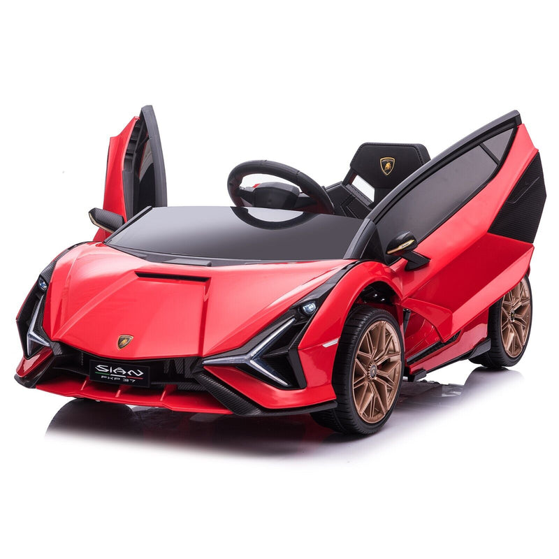 TOBBI 12V Lamborghini SIAN Electric Car for Kids with Remote Control - Red