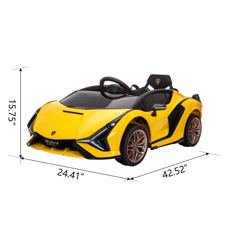 TOBBI 12V Lamborghini SIAN Electric Ride-On Car for Kids with 2.4G Remote Control
