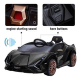 TOBBI 12V Lamborghini Sian Licensed Kids Electric Ride on Car with Parental Remote Control