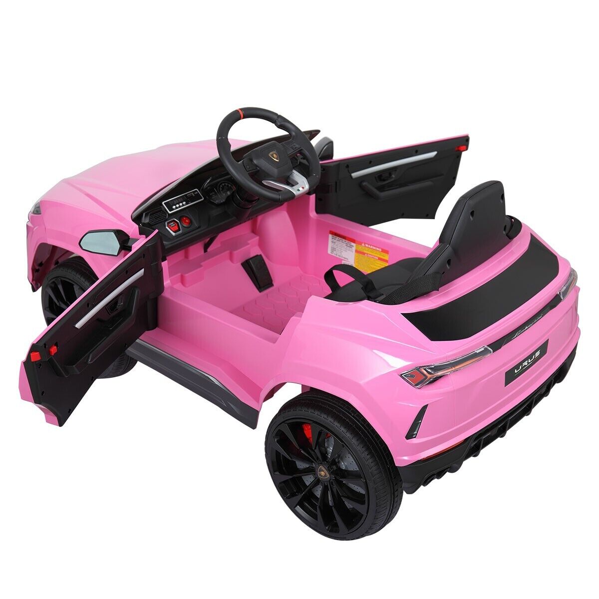 TOBBI 12V Lamborghini SUV Ride-On Car for Kids with Remote Control, MP3 Player, and Pink Color