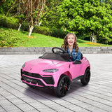 TOBBI 12V Lamborghini SUV Ride-On Car for Kids with Remote Control, MP3 Player, and Pink Color