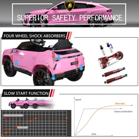 TOBBI 12V Lamborghini Urus Kids Ride-On Car with Remote Control - Licensed Electric Toy in 4 Vibrant Colors