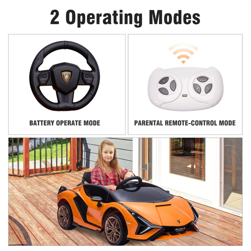 TOBBI 12V Licensed Lamborghini Sian Battery Powered Ride On Car for Kids with Remote Control