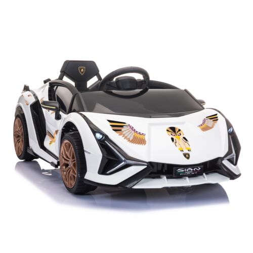 TOBBI 12V Licensed Lamborghini Sian Electric Kids Ride-On Car with Customizable Stickers