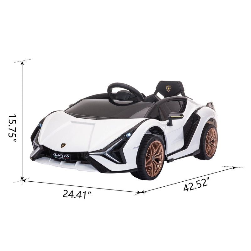 TOBBI 12V Licensed Lamborghini Sian Electric Kids Ride-On Car with Customizable Stickers