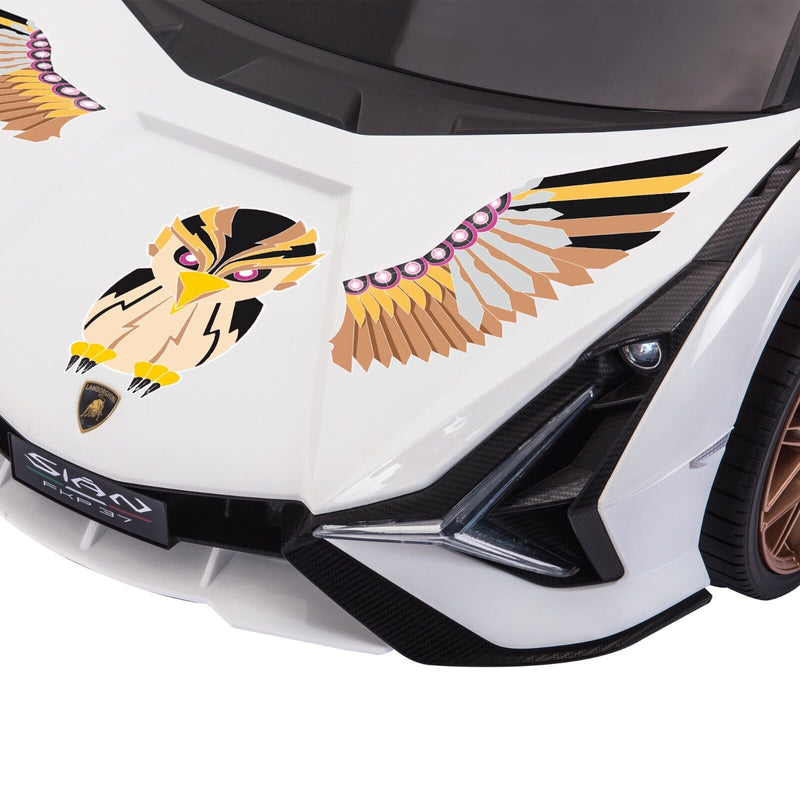 TOBBI 12V Licensed Lamborghini Sian Electric Kids Ride-On Car with Customizable Stickers