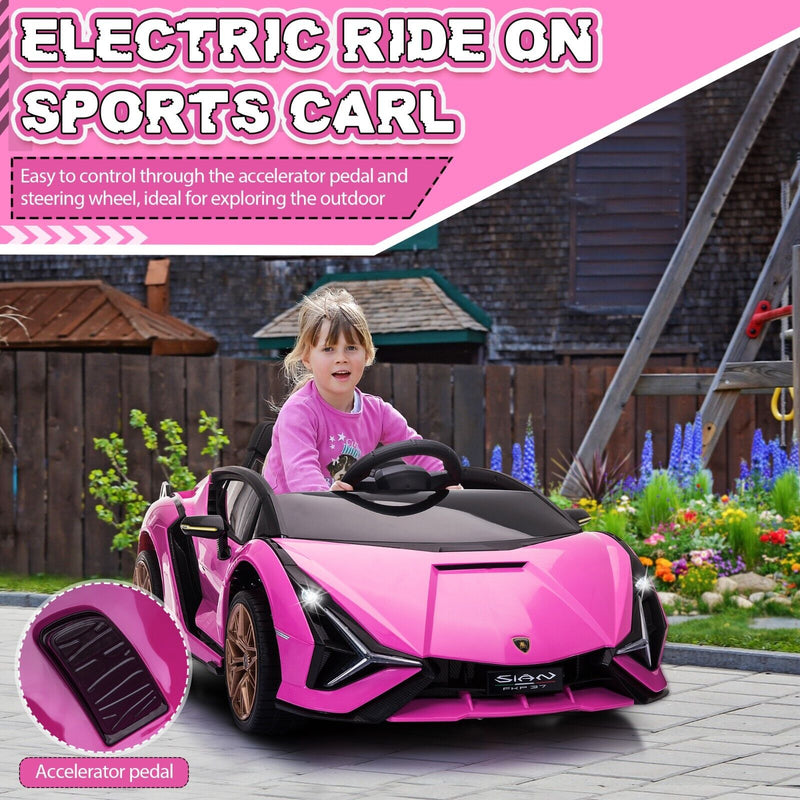 TOBBI 12V Licensed Lamborghini Sian Electric Ride-On Car for Kids with Remote Control