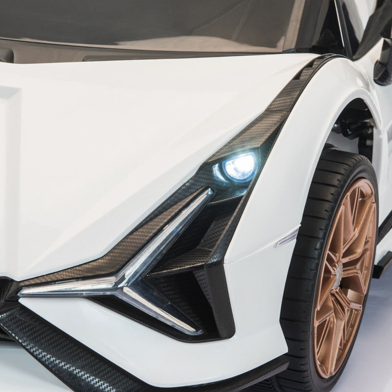 TOBBI 12V Licensed Lamborghini Sian Ride-On Car for Kids with Remote Control, Scissor Doors, and MP3 Player