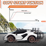 TOBBI 12V Licensed Lamborghini Sian Ride-On Car for Kids with Remote Control, Scissor Doors, and MP3 Player