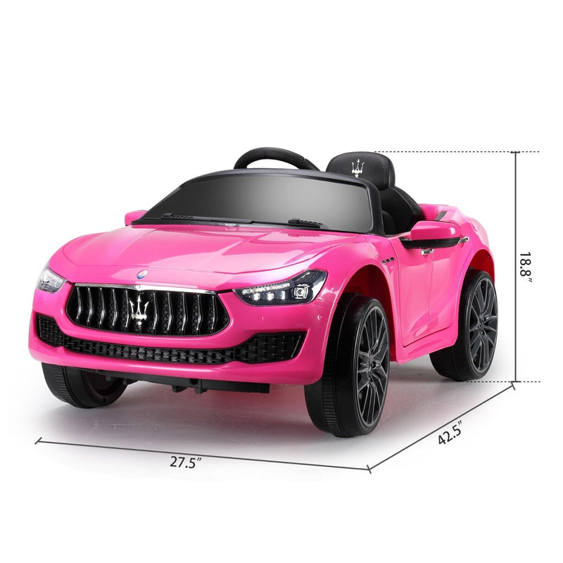 TOBBI 12V Licensed Maserati Gbili Kids Ride on Car with Remote Control, Pink