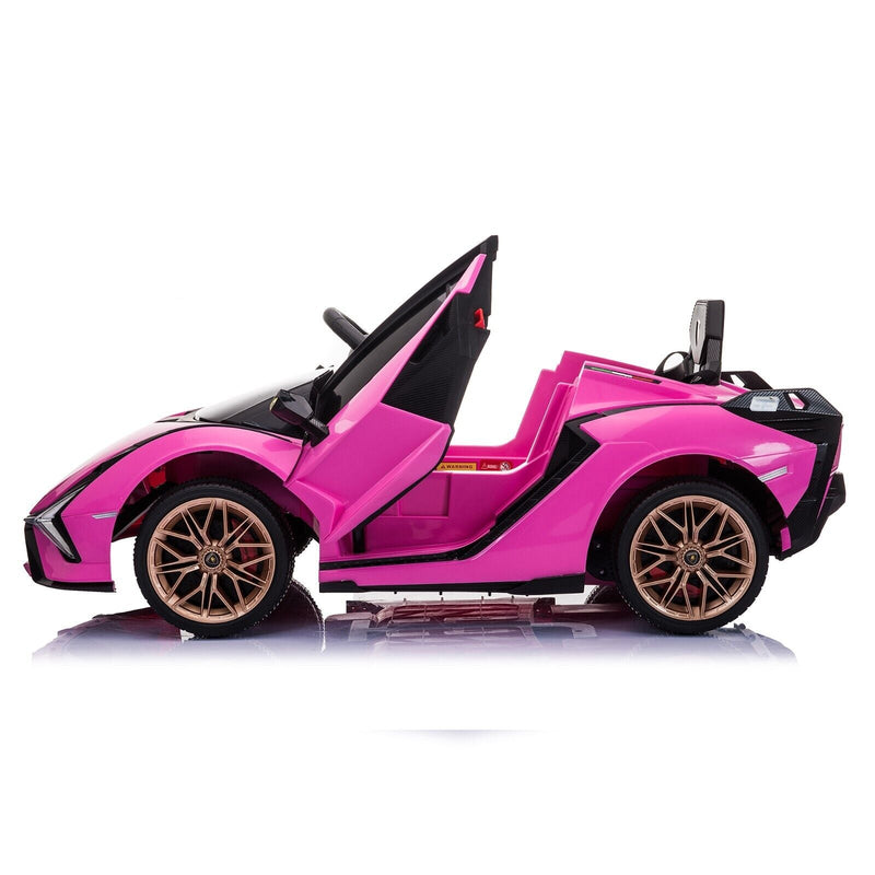 TOBBI 12V Licensed Pink Lamborghini Sian Kids Ride On Car with Remote Control - Plastic Toy for Endless Fun