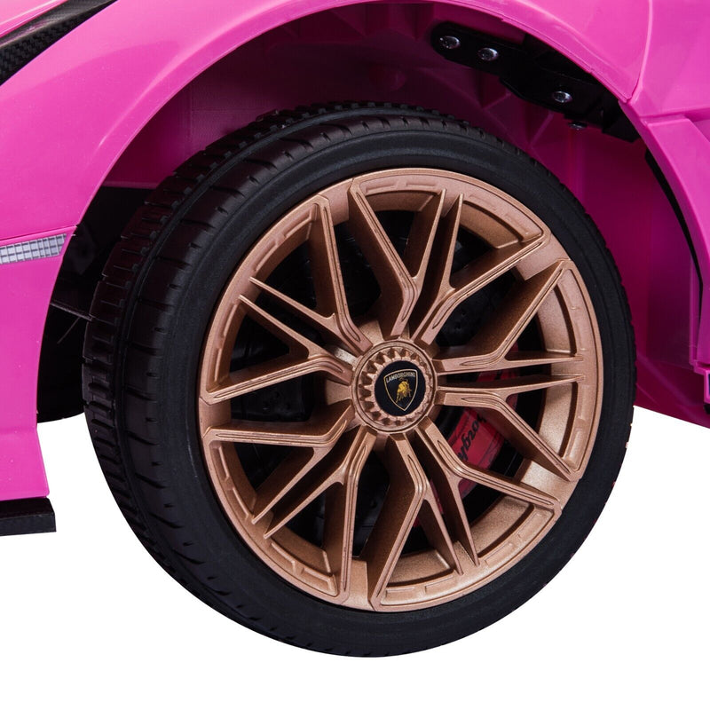 TOBBI 12V Licensed Pink Lamborghini Sian Kids Ride On Car with Remote Control - Plastic Toy for Endless Fun