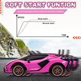 TOBBI 12V Pink Lamborghini SIAN Electric Ride-On Car for Kids with Remote Control