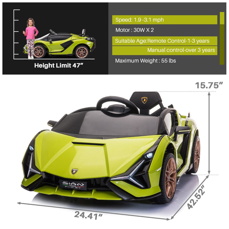 12V Kids Electric Ride-On Car Licensed Lamborghini Sian with Remote Control and MP3 Player