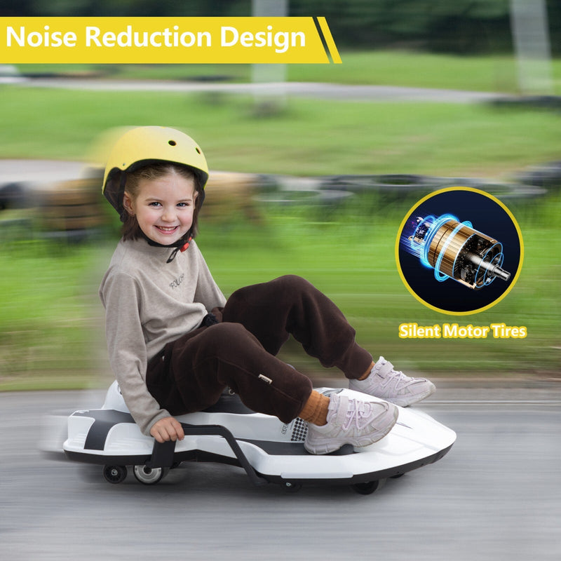 18V Battery-Powered Ride-On Drift Kart with LED Lights and Music