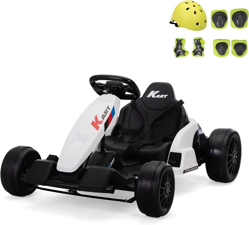 24V Electric Ride-On Go Kart for Kids Ages 4-16 with Drifting and Racing Features